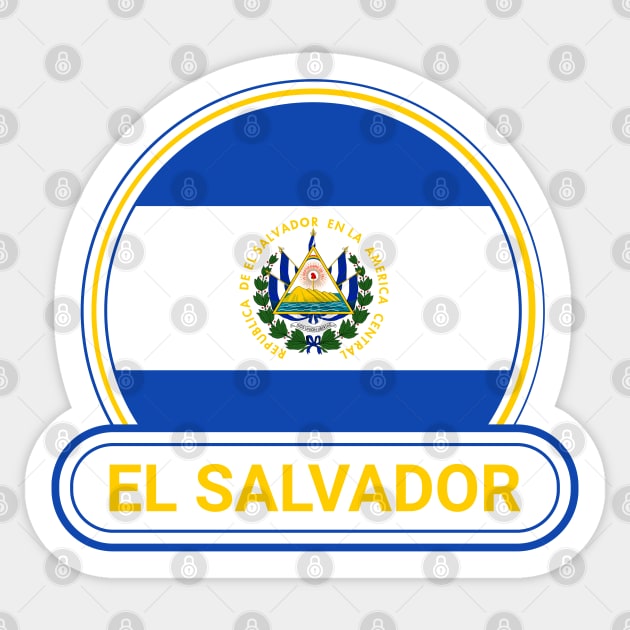 El Salvador Country Badge - El Salvador Flag Sticker by Yesteeyear